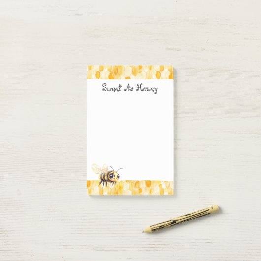 Gold Yellow Honey Bee  Post-it® Notes (Op bureau)