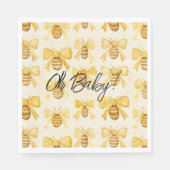 Gold Yellow Honey Bees Bows Baby Shower Servet (Voorkant)
