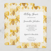 Gold Yellow Honey Bees Honey Combs Baby Shower Kaart (Voorkant / Achterkant)
