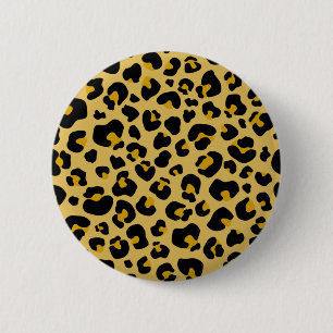 Gold yellow leopard Cheetah Skin Print Patroon Ronde Button 5,7 Cm