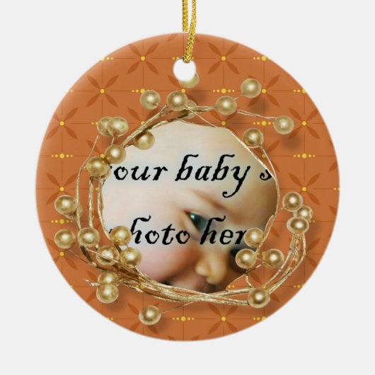Gold Yellow Lijst Foto Ornament (Voorkant)