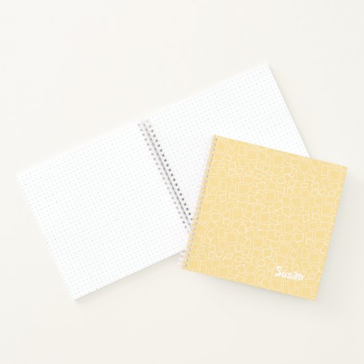 Gold Yellow Modern White Mosaic Bullet Journal Notitieboek (Binnen)