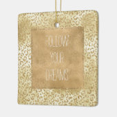 Gold Yellow Ombre Glitter Leopard Keramisch Ornament (Links)