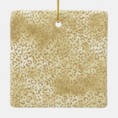 Gold Yellow Ombre Glitter Leopard Keramisch Ornament (Achterkant)