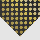 Gold Yellow Polka Dots op zwart weefsel Tissuepapier (Detail)