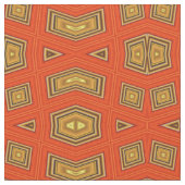 Gold Yellow Red Diamond Print Pattern Fabric Stof (Close Up)