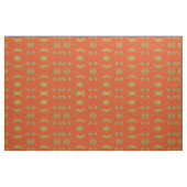 Gold Yellow Red Diamond Print Pattern Fabric Stof (Fat Quarter)