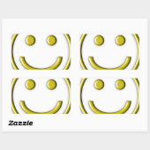 Gold Yellow Smiley Smiling Face Emoji Funny Rechthoekige Sticker (Vel)