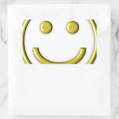Gold Yellow Smiley Smiling Face Emoji Funny Rechthoekige Sticker (Tas)
