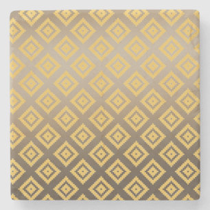 Gold Yellow Tribal Aztec Stenen Onderzetter