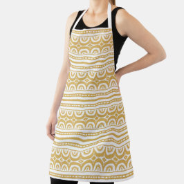Gold Yellow White Tribal Pattern African Schort