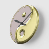 Gold Yin Yang Ronde Klok (Hoek)