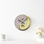 Gold Yin Yang Ronde Klok (Huis)