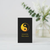 Gold Yin Yang Symbool QR code Holistische Wellness Visitekaartje (Staand voorkant)