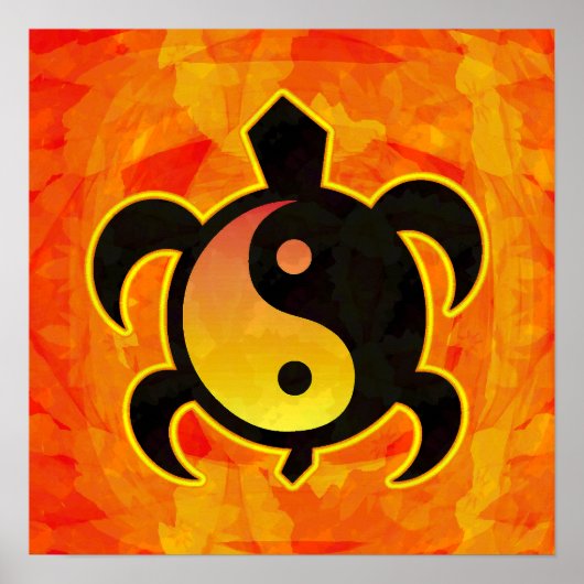 Gold Yin Yang Turtle Poster (Voorkant)