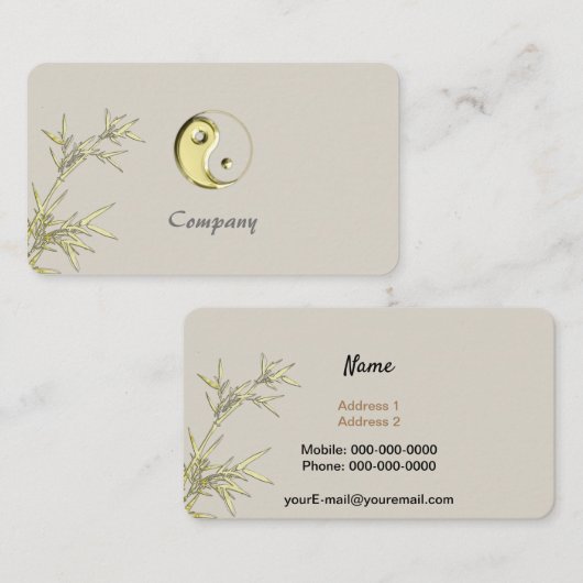 Gold Yin Yang Visitekaartje (Voorkant / Achterkant)