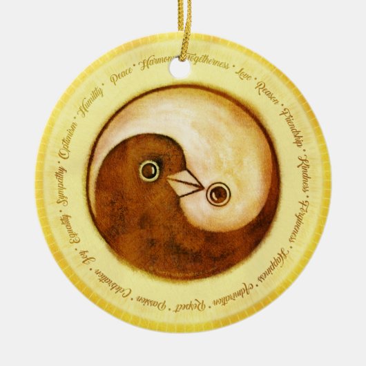 Gold Yin Yang vrededoven keramische decoratie (Voorkant)
