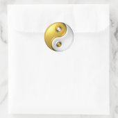 Gold Ying Yang Ronde Sticker (Tas)