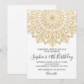 Gold Yoga Birthday Uitnodiging (Voorkant / Achterkant)