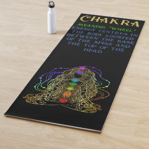 Gold Yoga Girl met Colorful Chakra Energy Yogamat