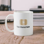 Gold Youtube Channel Vlogger Youtuber Koffiemok<br><div class="desc">Moderne Gold Youtube Channel Vlogger Youtuber-Mokken.</div>