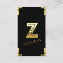 Gold Z Initiaal en Visitekaartje aan de grenzen