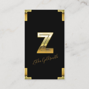 Gold Z Initiaal en Visitekaartje aan de grenzen