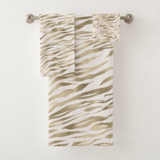 Gold Zebra afdrukken Bad Handdoek (Insitu)