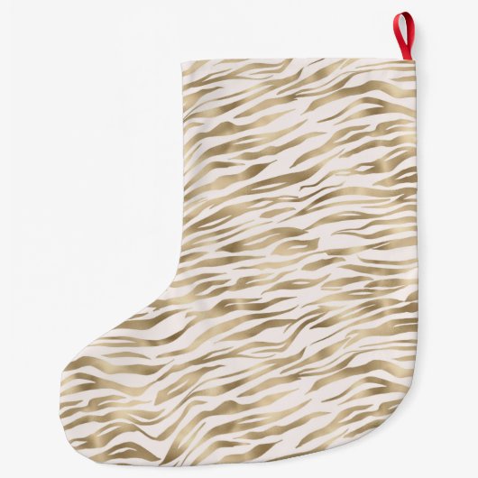 Gold Zebra afdrukken Grote Kerstsok (Achterkant)