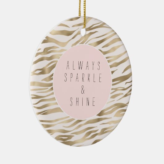 Gold Zebra afdrukken Keramisch Ornament (Rechts)