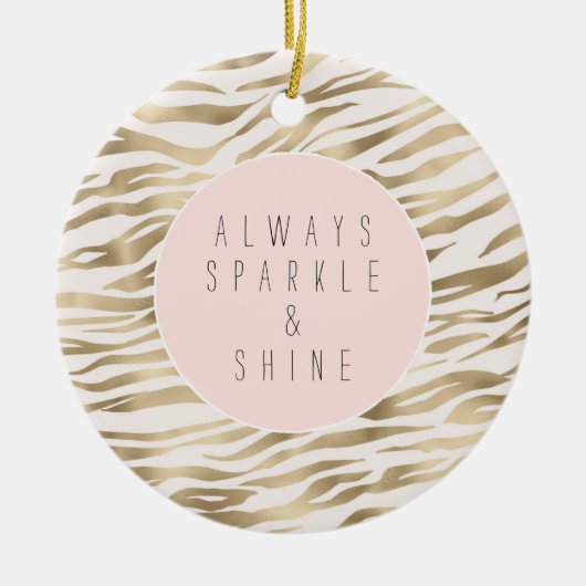 Gold Zebra afdrukken Keramisch Ornament (Voorkant)