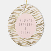 Gold Zebra afdrukken Keramisch Ornament (Links)