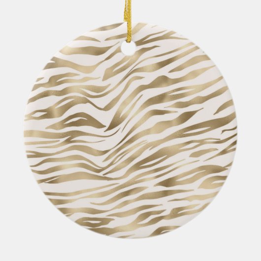 Gold Zebra afdrukken Keramisch Ornament (Achterkant)