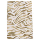 Gold Zebra afdrukken Medium Cadeauzakje (Voorkant)