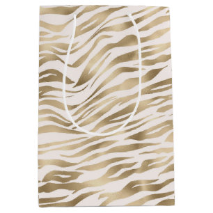 Gold Zebra afdrukken Medium Cadeauzakje