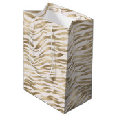 Gold Zebra afdrukken Medium Cadeauzakje (Achterkant Gekanteld)