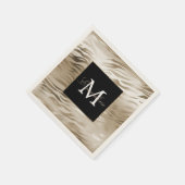 Gold Zebra Animal Print Monogram Servet (Hoek)