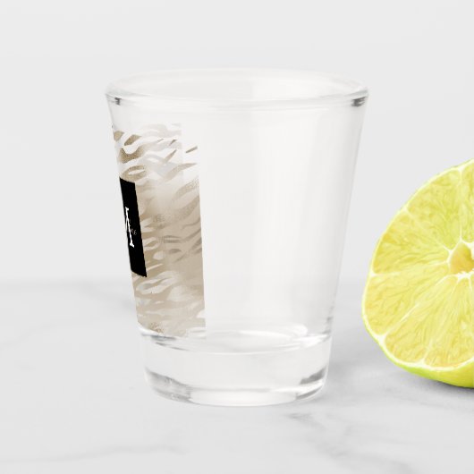 Gold Zebra Animal Print Monogram Shot Glas (Rechts)