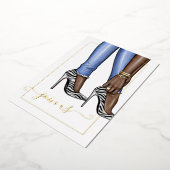 Gold Zebra Chic Bachelorette Folie Uitnodiging (Gedraaid)