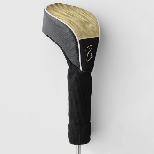 Gold Zebra Elegance Exotic Golden Print Golfheadcover (Schuin)