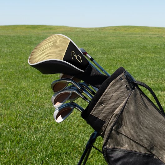 Gold Zebra Elegance Exotic Golden Print Golfheadcover (Insitu)