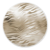 Gold Zebra en leopard Print Ombre Keramische Knop (Voorkant)
