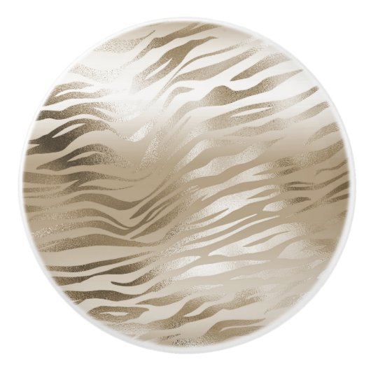 Gold Zebra en leopard Print Ombre Keramische Knop (Voorkant)