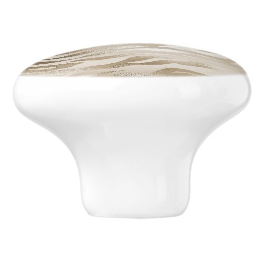 Gold Zebra en leopard Print Ombre Keramische Knop (Zijkant)