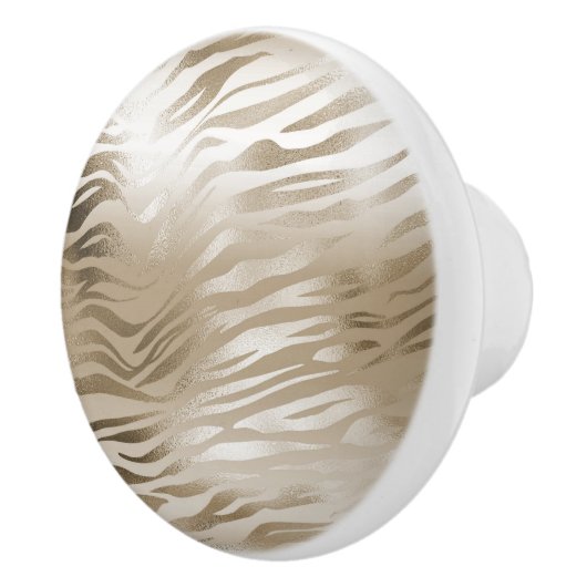 Gold Zebra en leopard Print Ombre Keramische Knop (Rechts)
