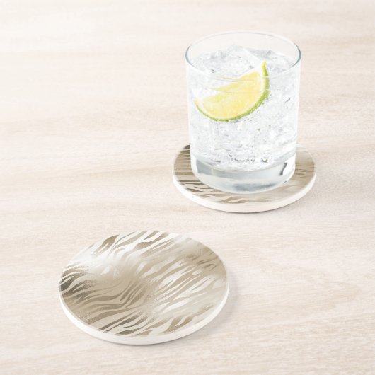 Gold Zebra en leopard Print Ombre Zandsteen Onderzetter (Zijkant)