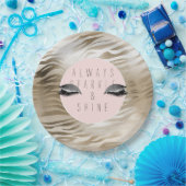 Gold Zebra Glitzy Silver Sparkle Eyes          Papieren Bordje (Feest)