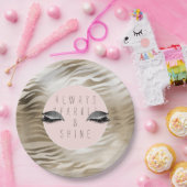 Gold Zebra Glitzy Silver Sparkle Eyes          Papieren Bordje (Feest)