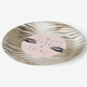 Gold Zebra Glitzy Silver Sparkle Eyes          Papieren Bordje (Gekanteld)