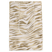 Gold Zebra print Glitzy Eyes Medium Cadeauzakje (Achterkant)